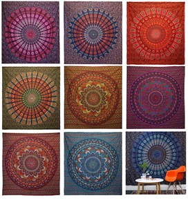 Large Indian Tapestry Wall Hanging Hippie Gypsy Bedspread Bohemian Cover Tye Art - Picture 1 of 13