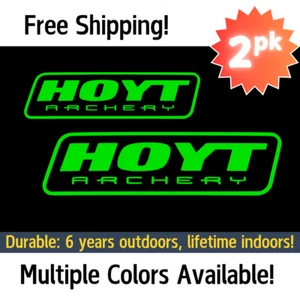 2 Hoyt Archery Bow Decals Stickers - Car, Truck, ILF, Hunting, Fishing, Laptop - Picture 1 of 10