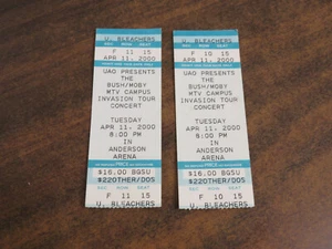 LOT 2 - Bush Moby MTV Campus Invasion Tour Ticket Stubs April 2000 Concert BGSU - Picture 1 of 4