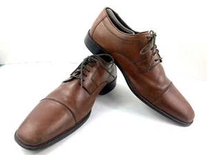 J Murphy By Johnston & Murphy Oxford 11M Novick Shoes Brown Cap Toe Dress Derby - Picture 1 of 12