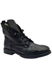 Sheridan Mia Leather Studded Lace-Up Boots Spark Black - Picture 1 of 3