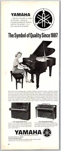 Anuncio impreso Yamaha Pianos Grand Studio Spinet 1963 5" x 13" - Imagen 1 de 1