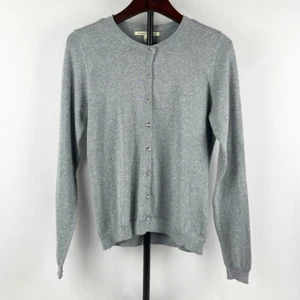 Carolyn Taylor Women's Gray Sweater Cardigan Size S Button Down w Shimmer - Picture 1 of 13