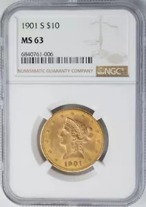 1901-S $10 Gold Liberty MS63 NGC 949181-31 - Picture 1 of 4