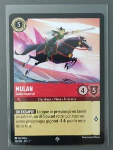 Carte LORCANA FR - Chapitre 1 118/204 Mulan - Super rare non Foil Neuf - Imagen 1 de 2