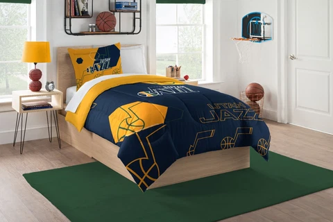 Utah Jazz Twin Bedding (Hexagon) OFFICIAL NBA Cover
