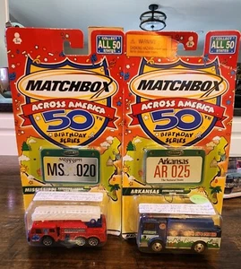 Matchbox Across America 50th Birthday Series Arkansas Mississippi. Two Cars - Picture 1 of 6