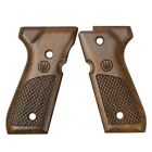 Beretta 92/96 Series Wood Walnut Grips, Oval Checkering With Triden (E00219)