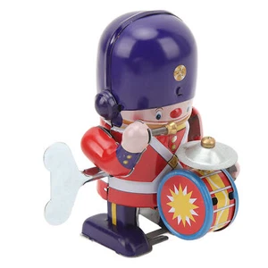 New Tinplate Walking Drummer Soldier Wind Up Toy Drumming Decorative Wind Up Toy - Picture 1 of 23