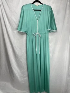 Vintage 70’s Vanity Fair Robe Damen Full Zip Drawstring Waist Maxi Flatterärmel S - Bild 1 von 9