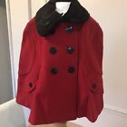 Sarah Louise Red And Black Poncho Type Coat Last One 18-24 Months Wool/Cashmere