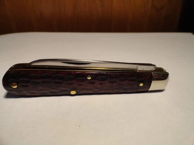 Cuchillo plegable vintage con mango de hueso verde 1920-1940 probado en estuche Foto 1 de 4