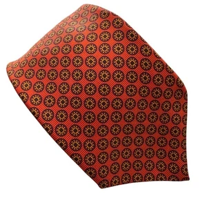 Brooks Brothers 100% sarga seda geométrica girasol cuello corbata naranja 4” con - Imagen 1 de 5
