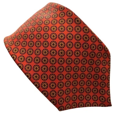 Brooks Brothers 100% sarga seda geométrica girasol cuello corbata naranja 4” con Foto 1 de 4