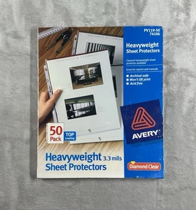 Avery Diamond Clear Heavyweight Sheet Protectors Acid-Free 50 Qty Pack 74106 New - Picture 1 of 2