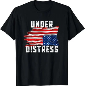 Under Distress Upside Down Tattered American Flag Unisex T-Shirt - Picture 1 of 20