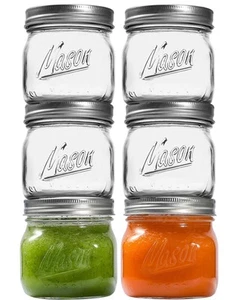 6PCS Wide Mouth Mason Jars 16oz with Airtight Lids and Bands, Canning Jars wi... - Picture 1 of 7