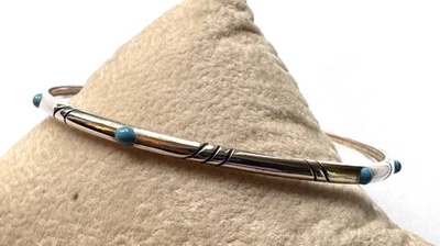 Pulseira de prata esterlina e turquesa John Atencio 8" - Imagem 1 de 4