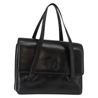 Auténtico bolso de mano LOEWE Anagram cuero negro dorado bs30079 Foto 1 de 4
