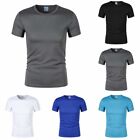 Comfy Fashion Mens Male T-shirt Muscle O-Neck Quick-drying Short Sleeve
