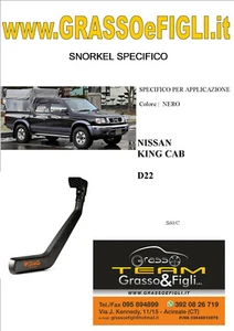 Kit Snorkel Aspirazione Aria Specifico For NISSAN KING CAB D22 1998>2004  S60/C - Foto 1 di 2