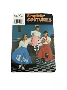 Simplicity 7210 Sewing Pattern 50s Style Poodle Skirt Girls 7 8 10 12 Costume - Picture 1 of 3
