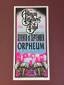 Poster Mark Arminiski Allman Brothers 1996 Orpheum Theatre, quasi nuovo, firmato - Foto 1 di 3