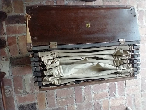 RARE UNIQUE Antique Bench which Converts into Guest BED Canvas    Must See! Cover