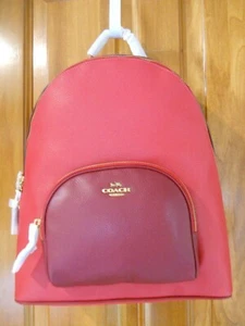 NWT Coach CARRIE Backpack Leather Full Size Red Apple/Multi $395 B4P2Z HTF - Picture 1 of 11