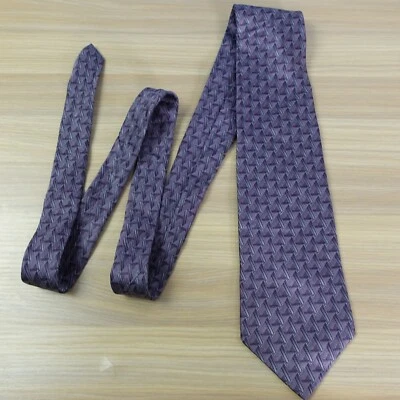 Neck Tie Mens SAVILLE ROW Purple eo Art Deco Dark Orchid Dress Careerwear USA - Image 1 of 4