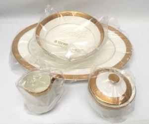 Mikasa HARROW Hostess/Completer Set Gold Encrusted Bone China NEW - Picture 1 of 2