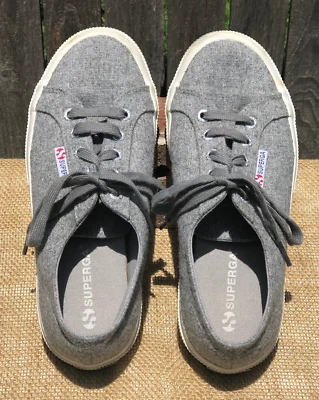 Superga Womens Cotu Sneakers Gray Wool Lace Up White Rubber Outsole~6.5 - Image 1 of 4