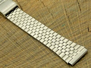 Vintage 18mm Sliding Clasp Watch Band Stainless Steel Bracelet NOS Unused - Picture 1 of 5