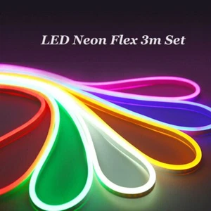 3m 230V Neon Flex Round Light 360 Waterproof Flexible 17mmLED Rope 5050 IP68 UK - Picture 1 of 24
