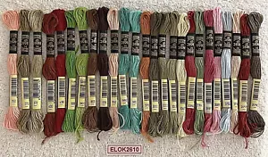 DMC Embroidery Floss Thread Cotton 8.7 Yards 25 Skeins Mixed Colors No Duplicate - Picture 1 of 9