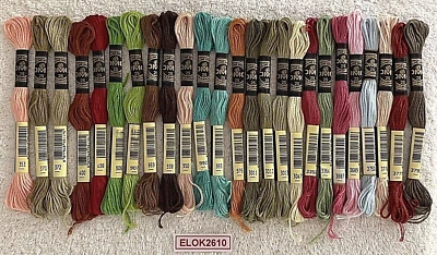 DMC Embroidery Floss Thread Cotton 8.7 Yards 25 Skeins Mixed Colors No Duplicate - Image 1 of 4