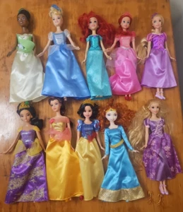 LOT OF 10 Disney Princess Barbie Dolls w some accessories - Picture 1 of 18