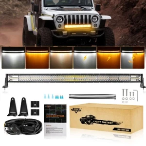 Barra de luz de trabajo LED curvada AUXBEAM 42" PULGADAS coche para todoterreno SUV ATV con kit de cableado - Imagen 1 de 12