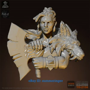 55mm Jungle Female Axeman Bust Resin Model Kits Unpainted Garage Kit YUFAN Model - Picture 1 of 6