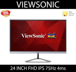 ViewSonic VX2476-SMH 24" Full HD IPS Monitor 75Hz 4ms HDMI VGA Built-in Speakers