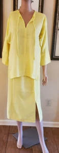 Vintage Achille Dattilo Bright yellow Skirt & blouse set SZ 12, style 1314 - Picture 1 of 12