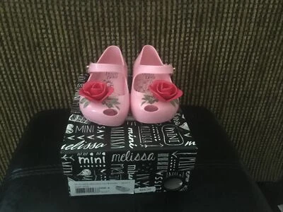 Mini Melissa Ultragirl Beauty And The Beast Pink Rose - Toddler size 6 US NEW - Image 1 of 4
