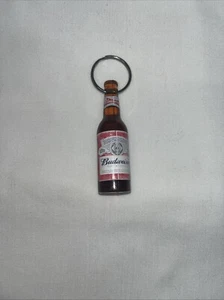 BUDWEISER BOTTLE OPENER KEYCHAIN Beer Bottle MINI Key Ring New Vintage 3.25" - Picture 1 of 5
