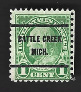 Scott# 632 1c Franklin Precancel ~ BATTLE CREEK MICH. ~ (A-6) - Picture 1 of 1