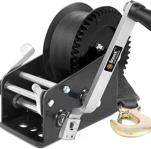 3500lbs Capacity Heavy Duty Boat Trailer Winch Crank Strap Gear Winch 33ft Strap - Picture 1 of 7