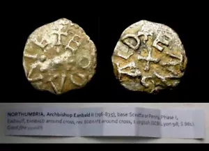 X054: SILVER Anglo Saxon Eanbald, Moneyer EADWULF, Phase 1 AD 796-835, Spink 861 - Picture 1 of 1