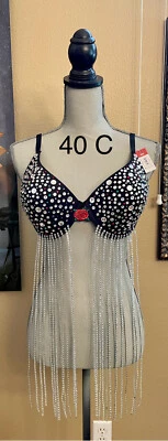 SEXY! Sujetador Mujer - Decorado a Mano - 40 C - NUEVO NEGRO, Estrás, Rosa  Foto 1 de 4