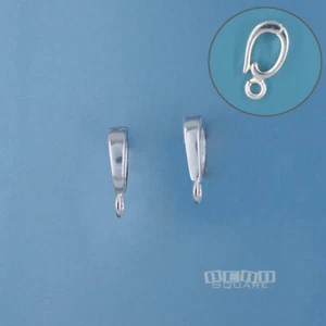 2 Sterling Silver 11mm Hinged Pendant Bail Connector / Enhancer Open Loop #44337 - Picture 1 of 3
