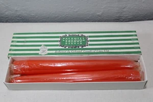 Paar Vintage Kolonialkerze 12" Fat Taper Stouts bittersüß orange Herbst Herbst - Bild 1 von 3