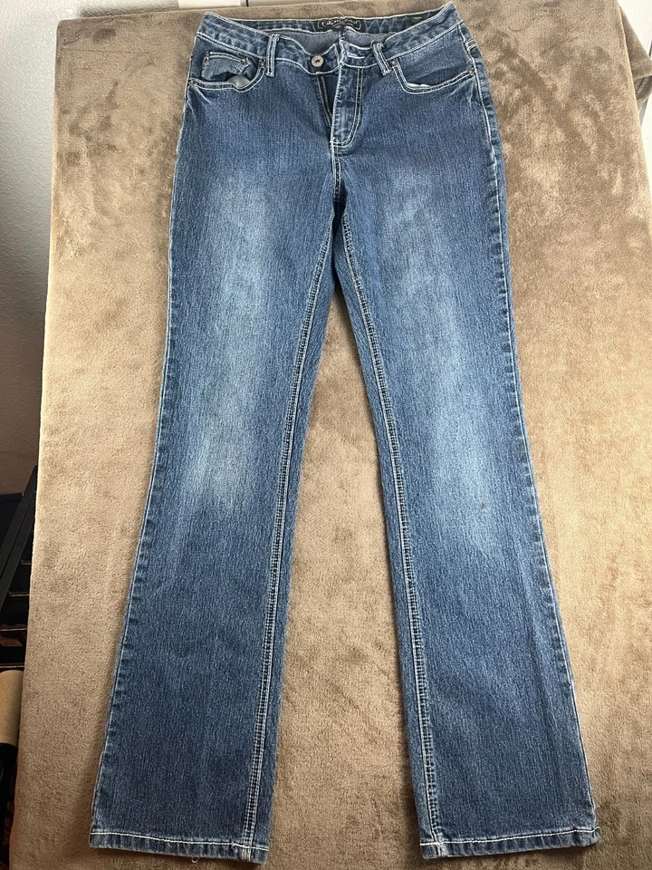 Pantalones de mezclilla Cato Premium para mujer talla 8 azules pierna recta tiro medio Foto 1 de 2